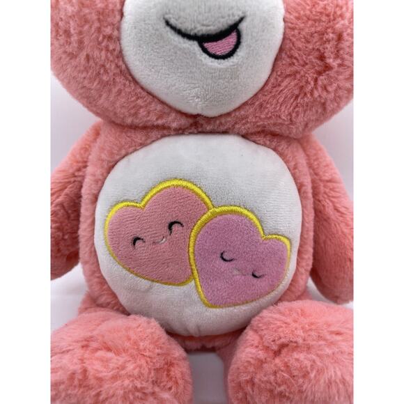 Loves A Lot Bear Care Bears 13" Pink Plush Stuffed Animal Two Hearts Tummy 2020 - Picture 3 of 6